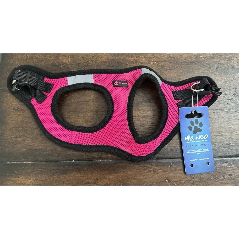 MAX and NEO Nanu Small Dog Reflective Dog Harness Size XS Bright Pink NWT